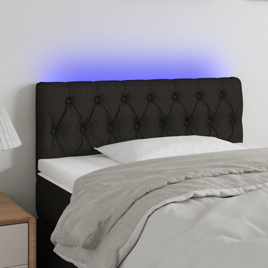 Hoofdbord LED 100x7x78/88 cm stof zwart is nu te koop bij PeponiXL, paradijselijk wonen!