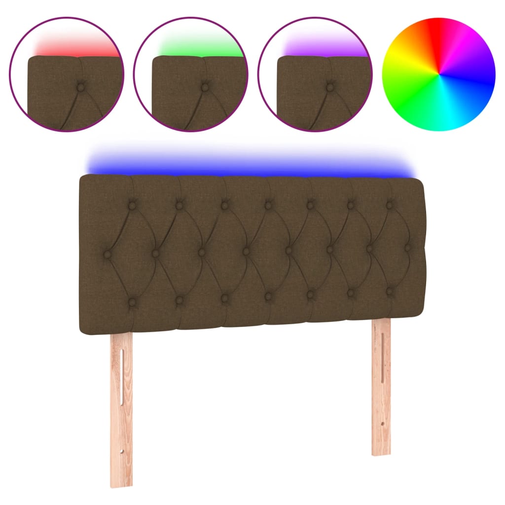 Hoofdbord LED 100x7x78/88 cm stof donkerbruin is nu te koop bij PeponiXL, paradijselijk wonen!