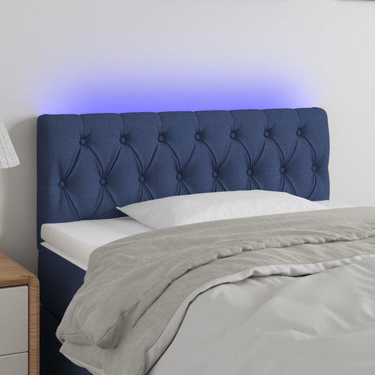 Hoofdbord LED 100x7x78/88 cm stof blauw is nu te koop bij PeponiXL, paradijselijk wonen!