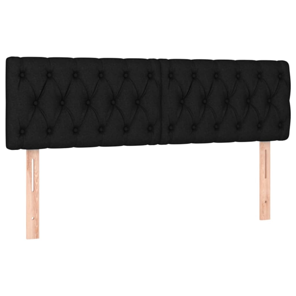 Hoofdbord LED 160x7x78/88 cm stof zwart is nu te koop bij PeponiXL, paradijselijk wonen!