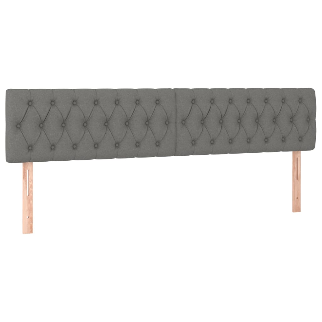 Hoofdbord LED 200x7x78/88 cm stof donkergrijs is nu te koop bij PeponiXL, paradijselijk wonen!
