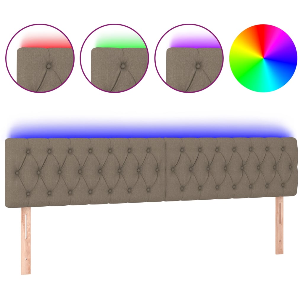 Hoofdbord LED 200x7x78/88 cm stof taupe is nu te koop bij PeponiXL, paradijselijk wonen!