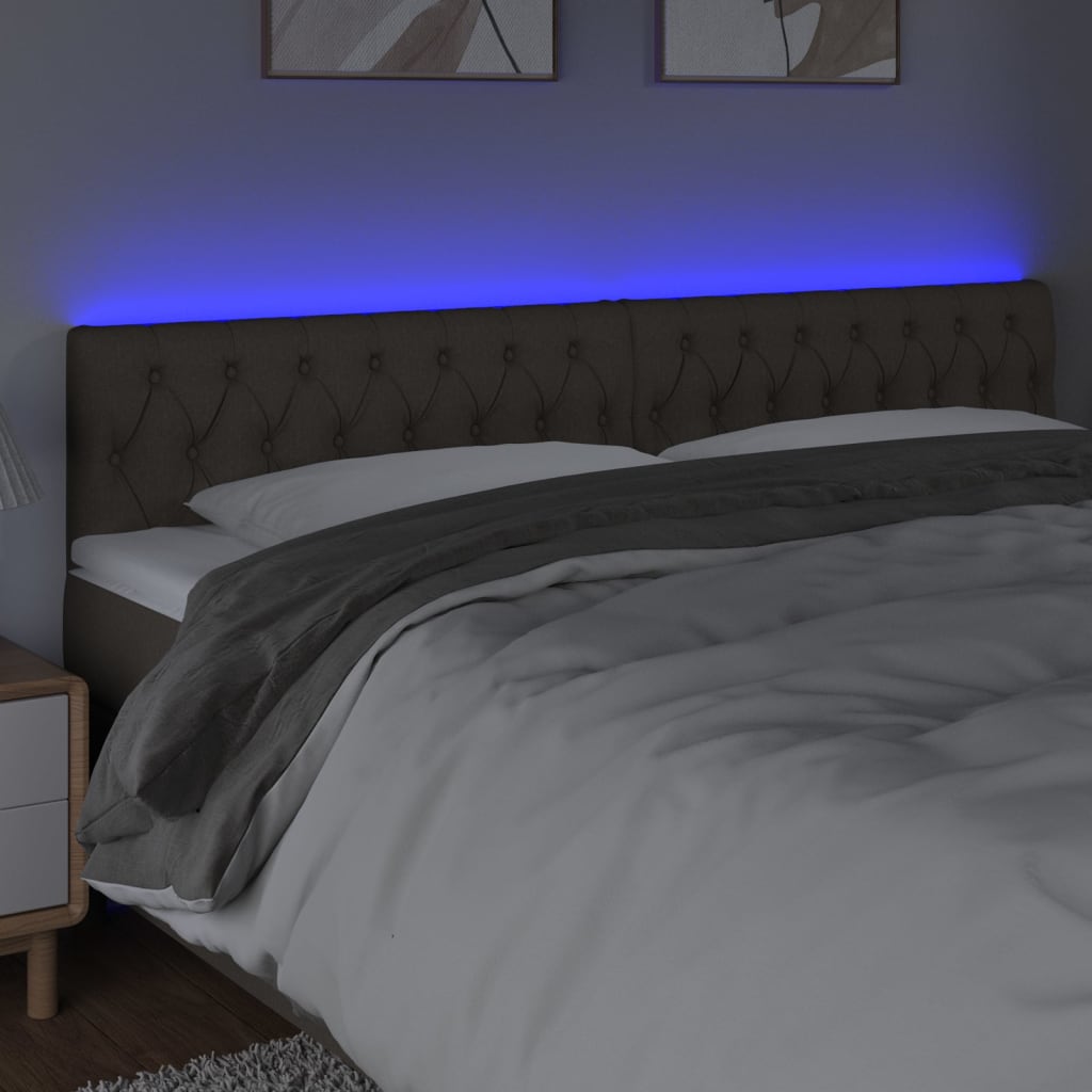 Hoofdbord LED 200x7x78/88 cm stof taupe is nu te koop bij PeponiXL, paradijselijk wonen!