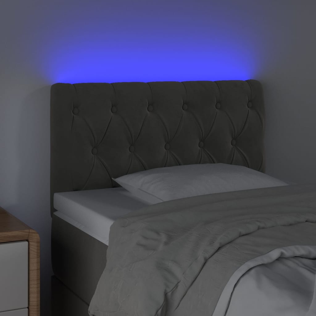 Hoofdbord LED 80x7x78/88 cm fluweel donkergrijs is nu te koop bij PeponiXL, paradijselijk wonen!