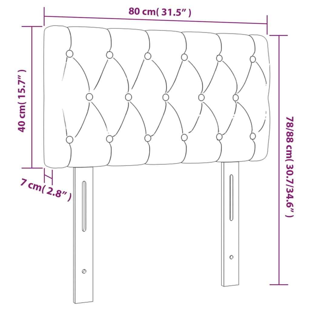 Hoofdbord LED 80x7x78/88 cm fluweel donkergrijs is nu te koop bij PeponiXL, paradijselijk wonen!
