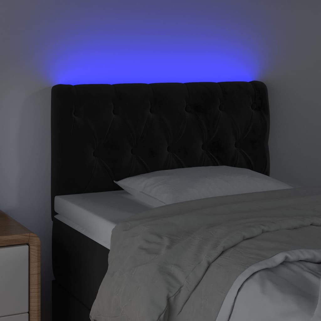 Hoofdbord LED 80x7x78/88 cm fluweel zwart is nu te koop bij PeponiXL, paradijselijk wonen!