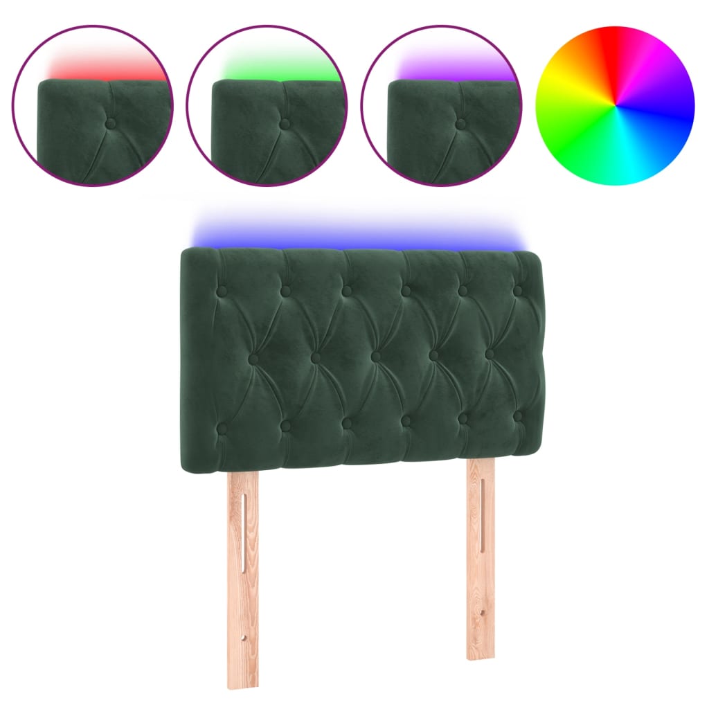 Hoofdbord LED 80x7x78/88 cm fluweel donkergroen is nu te koop bij PeponiXL, paradijselijk wonen!