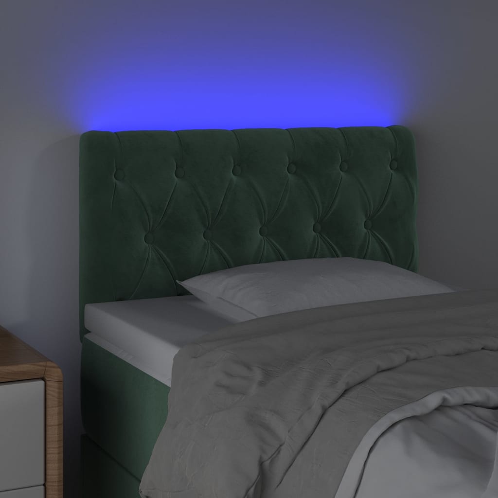 Hoofdbord LED 80x7x78/88 cm fluweel donkergroen is nu te koop bij PeponiXL, paradijselijk wonen!