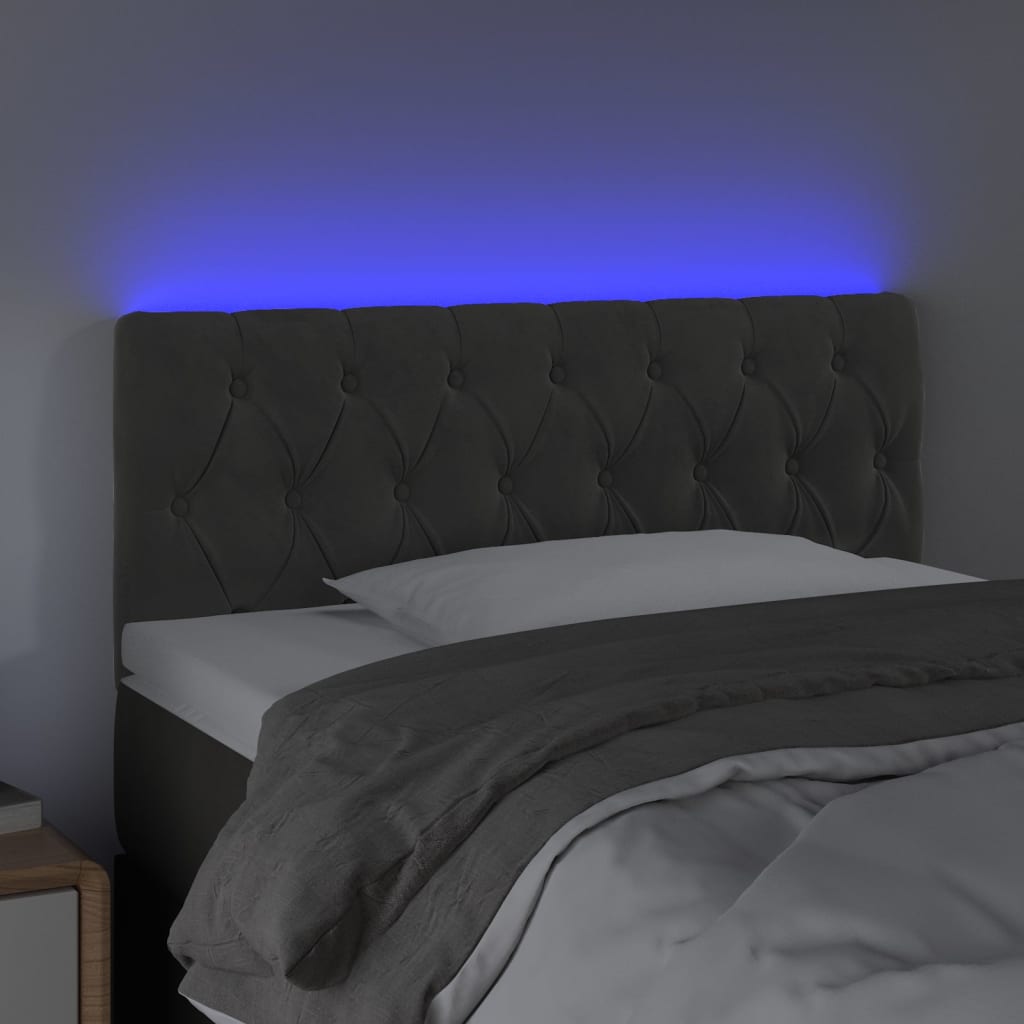 Hoofdbord LED 90x7x78/88 cm fluweel donkergrijs is nu te koop bij PeponiXL, paradijselijk wonen!