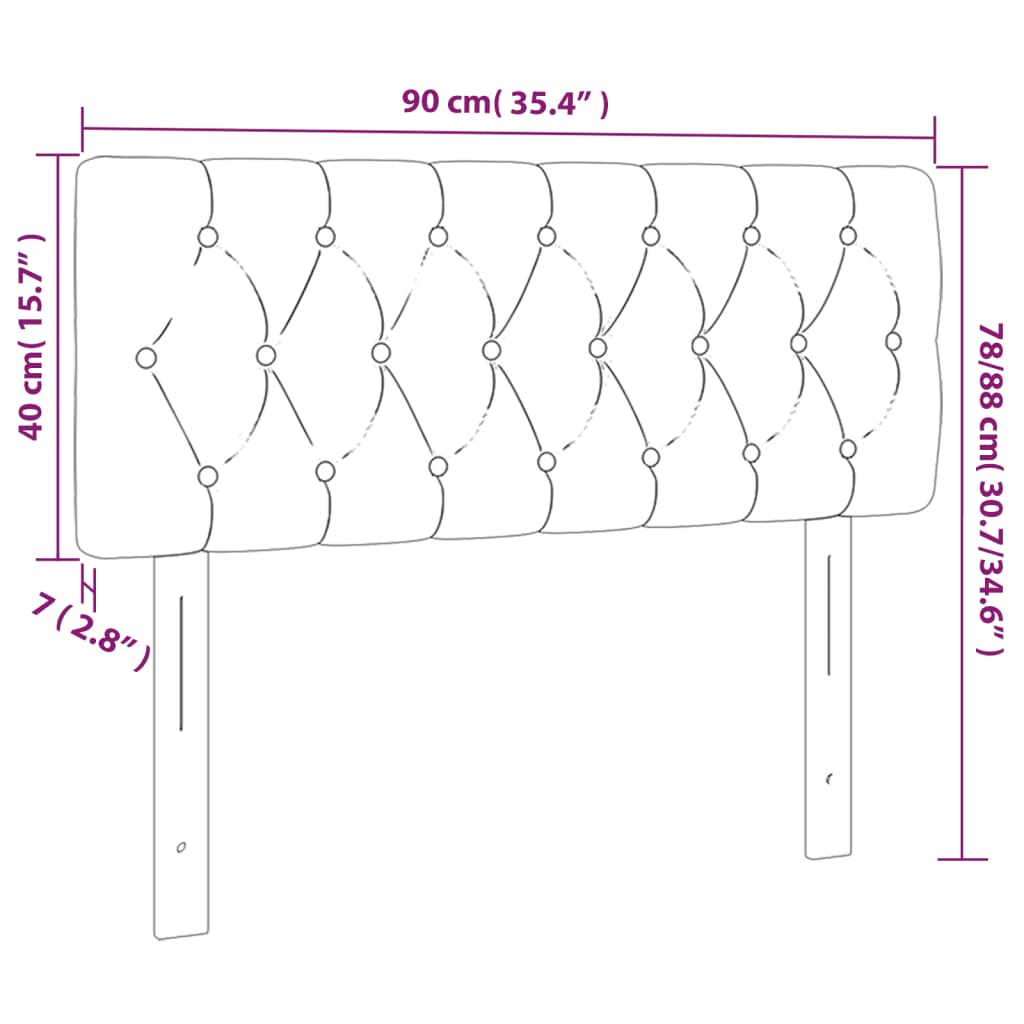 Hoofdbord LED 90x7x78/88 cm fluweel donkergrijs is nu te koop bij PeponiXL, paradijselijk wonen!
