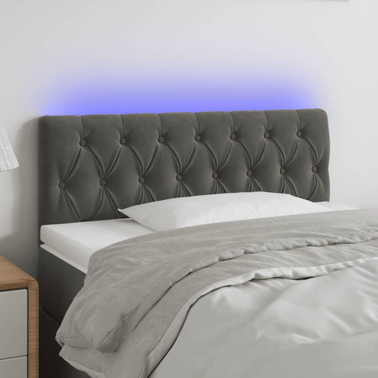 Hoofdbord LED 90x7x78/88 cm fluweel donkergrijs is nu te koop bij PeponiXL, paradijselijk wonen!