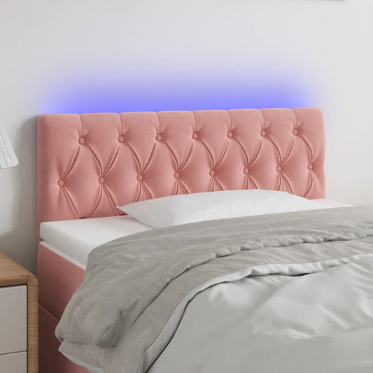 Hoofdbord LED 90x7x78/88 cm fluweel roze is nu te koop bij PeponiXL, paradijselijk wonen!