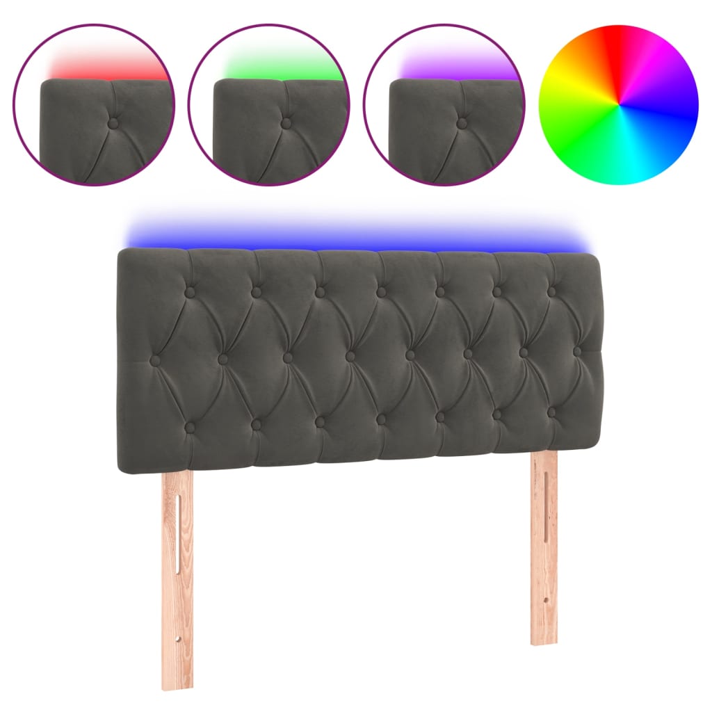 Hoofdbord LED 100x7x78/88 cm fluweel donkergrijs is nu te koop bij PeponiXL, paradijselijk wonen!