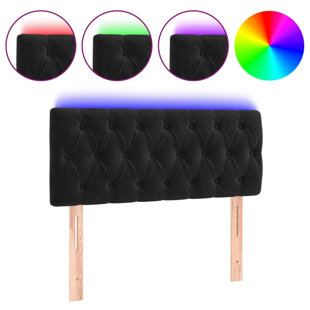 Hoofdbord LED 100x7x78/88 cm fluweel zwart is nu te koop bij PeponiXL, paradijselijk wonen!