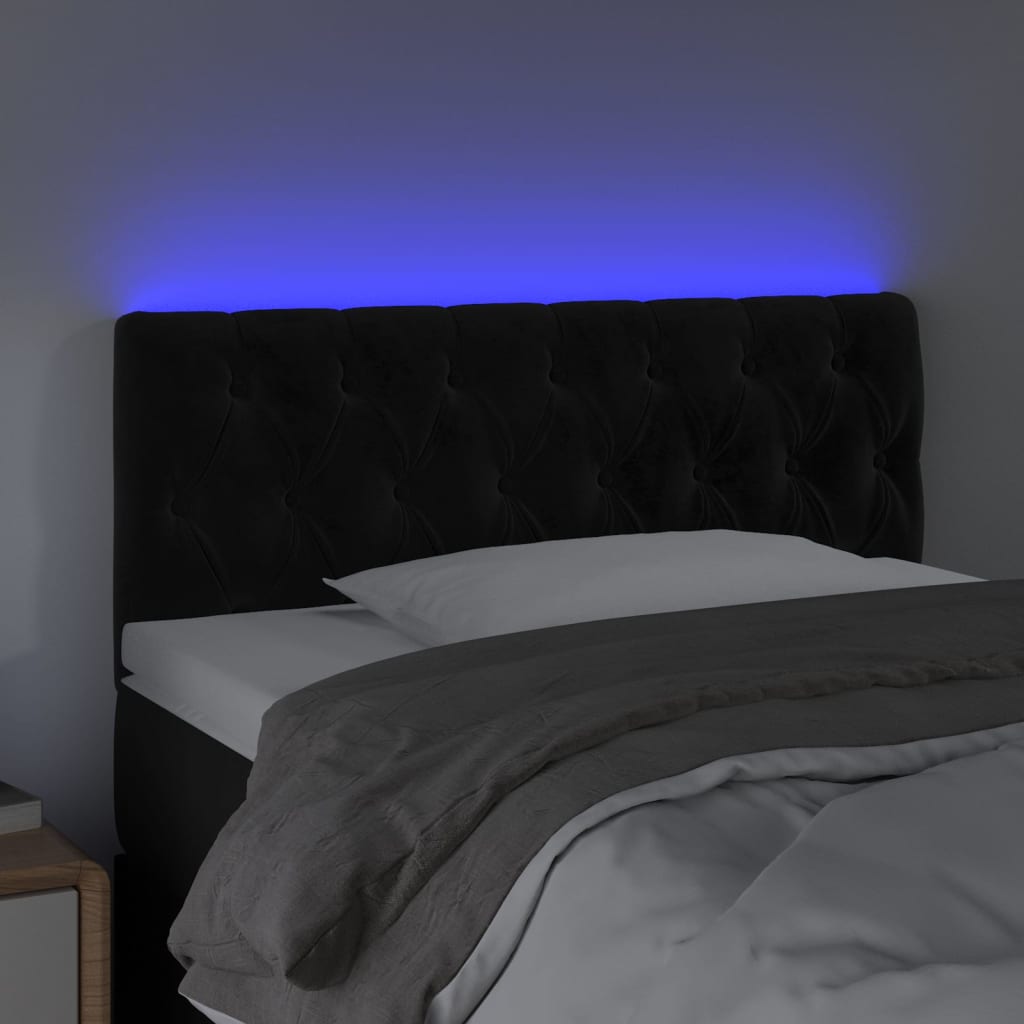 Hoofdbord LED 100x7x78/88 cm fluweel zwart is nu te koop bij PeponiXL, paradijselijk wonen!