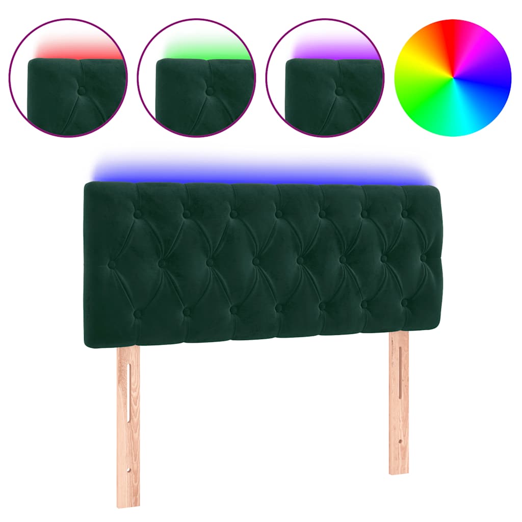 Hoofdbord LED 100x7x78/88 cm fluweel donkergroen is nu te koop bij PeponiXL, paradijselijk wonen!