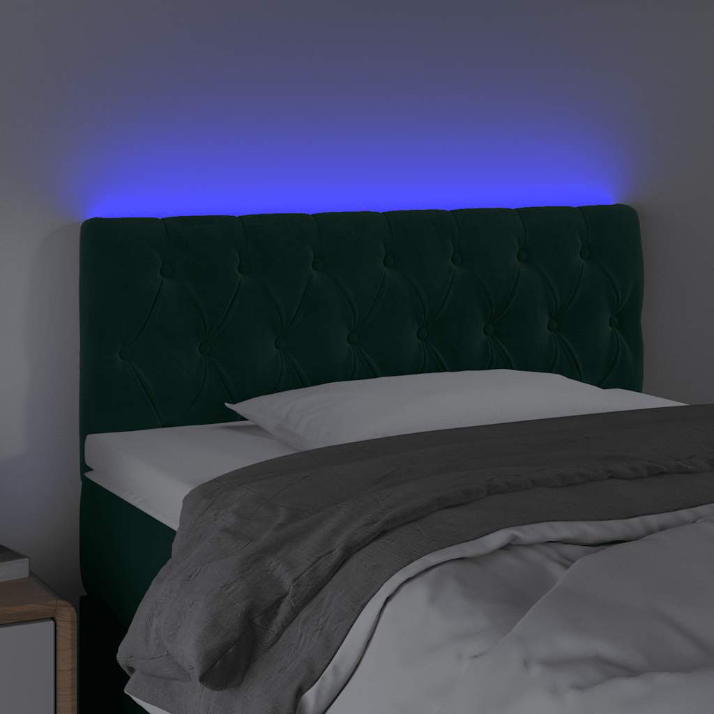 Hoofdbord LED 100x7x78/88 cm fluweel donkergroen is nu te koop bij PeponiXL, paradijselijk wonen!
