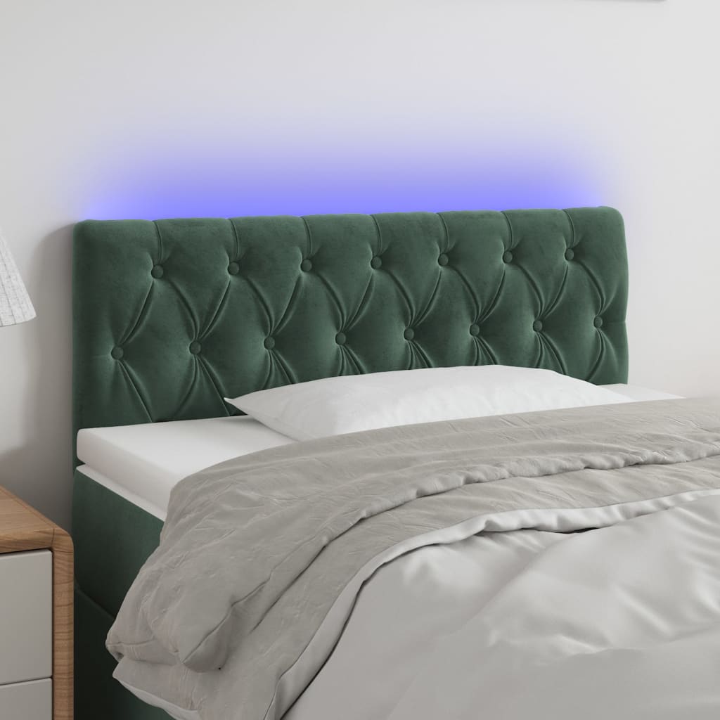 Hoofdbord LED 100x7x78/88 cm fluweel donkergroen is nu te koop bij PeponiXL, paradijselijk wonen!