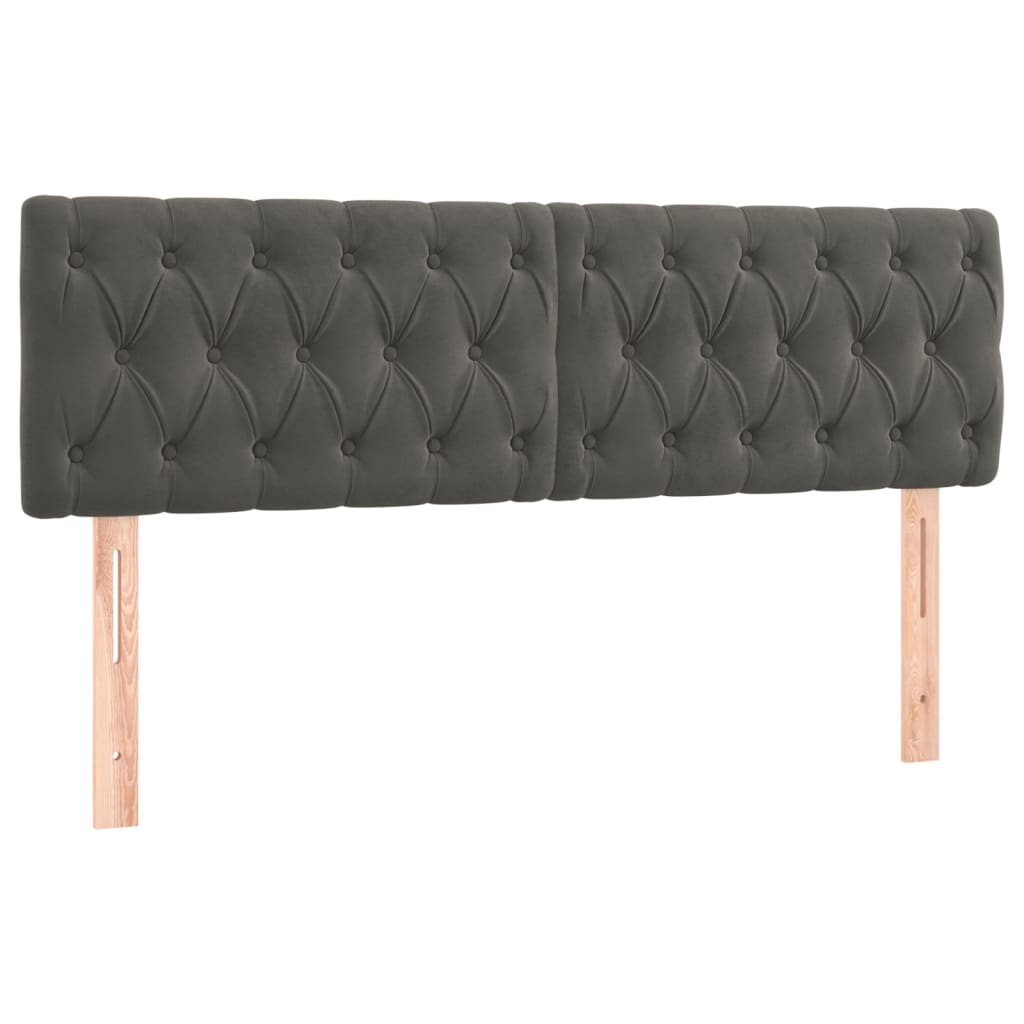 Hoofdbord LED 160x7x78/88 cm fluweel donkergrijs is nu te koop bij PeponiXL, paradijselijk wonen!