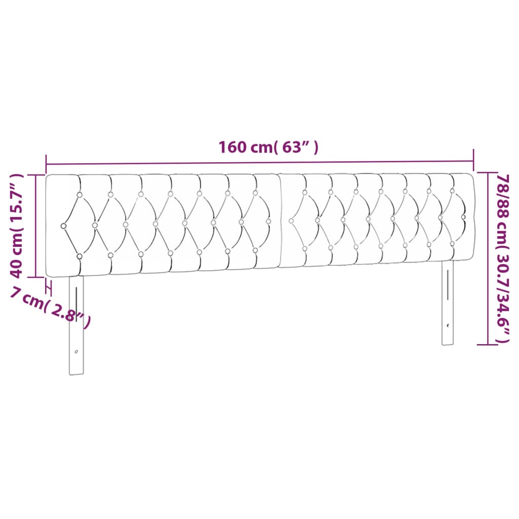 Hoofdbord LED 160x7x78/88 cm fluweel donkergrijs is nu te koop bij PeponiXL, paradijselijk wonen!