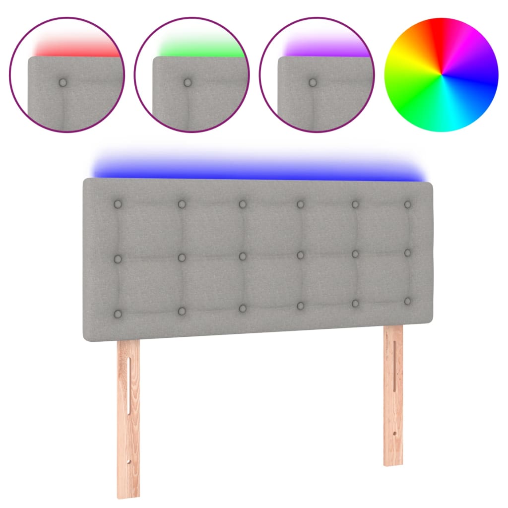 Hoofdbord LED 80x5x78/88 cm stof lichtgrijs is nu te koop bij PeponiXL, paradijselijk wonen!