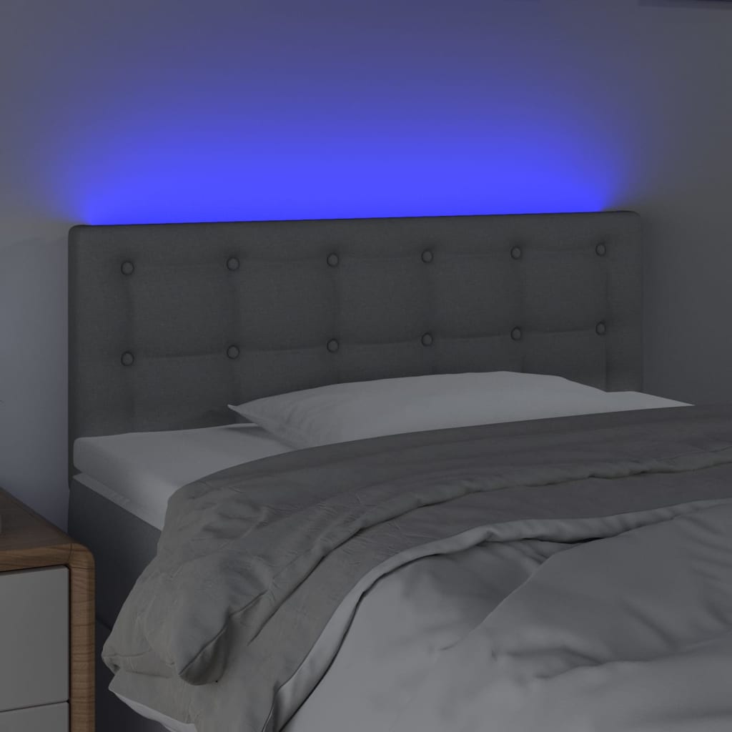 Hoofdbord LED 80x5x78/88 cm stof lichtgrijs is nu te koop bij PeponiXL, paradijselijk wonen!