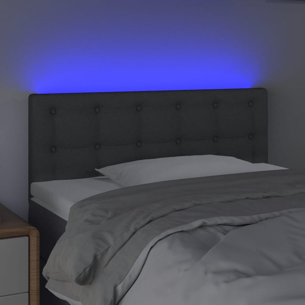 Hoofdbord LED 80x5x78/88 cm stof donkergrijs is nu te koop bij PeponiXL, paradijselijk wonen!