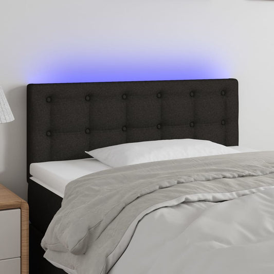 Hoofdbord LED 80x5x78/88 cm stof zwart is nu te koop bij PeponiXL, paradijselijk wonen!
