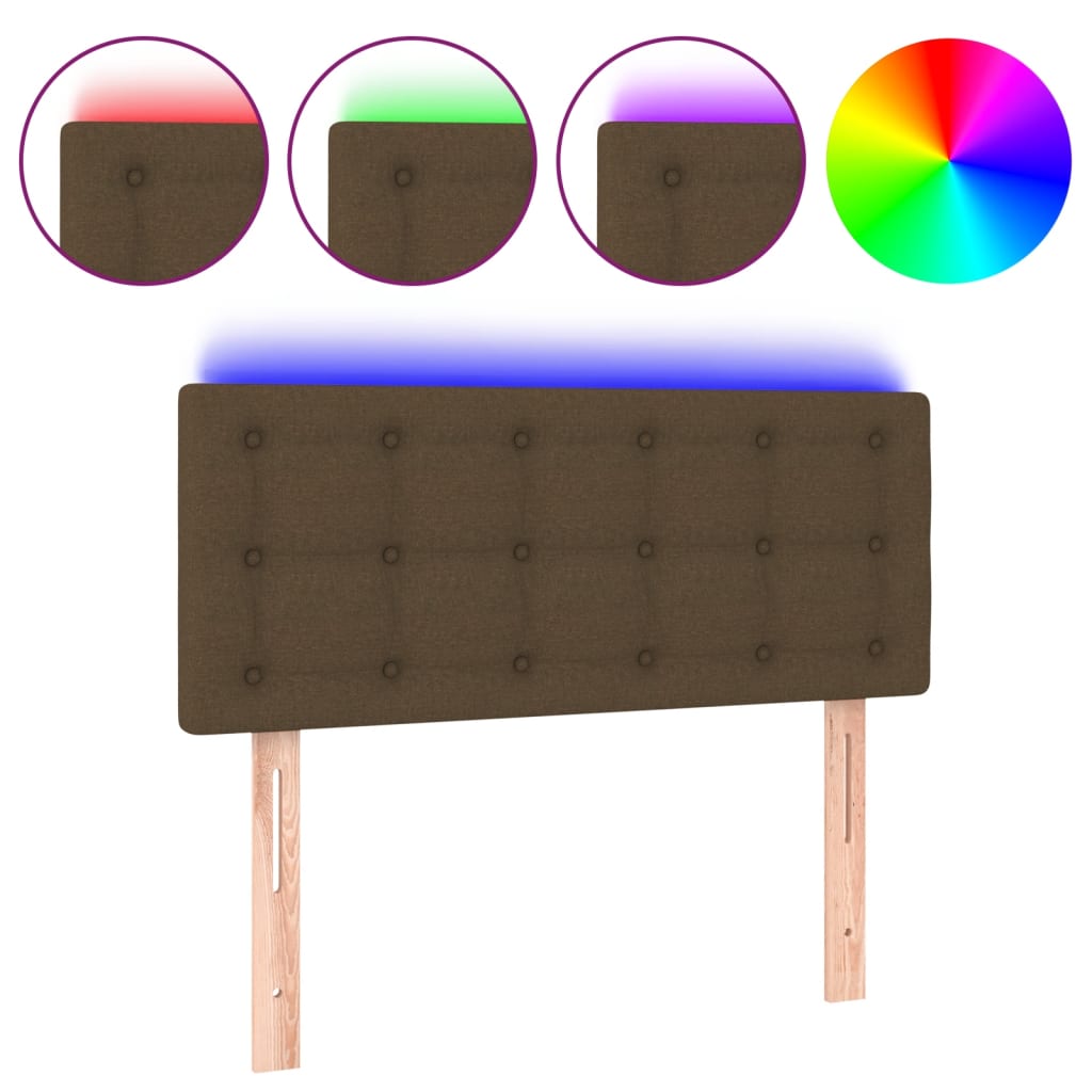 Hoofdbord LED 80x5x78/88 cm stof donkerbruin is nu te koop bij PeponiXL, paradijselijk wonen!