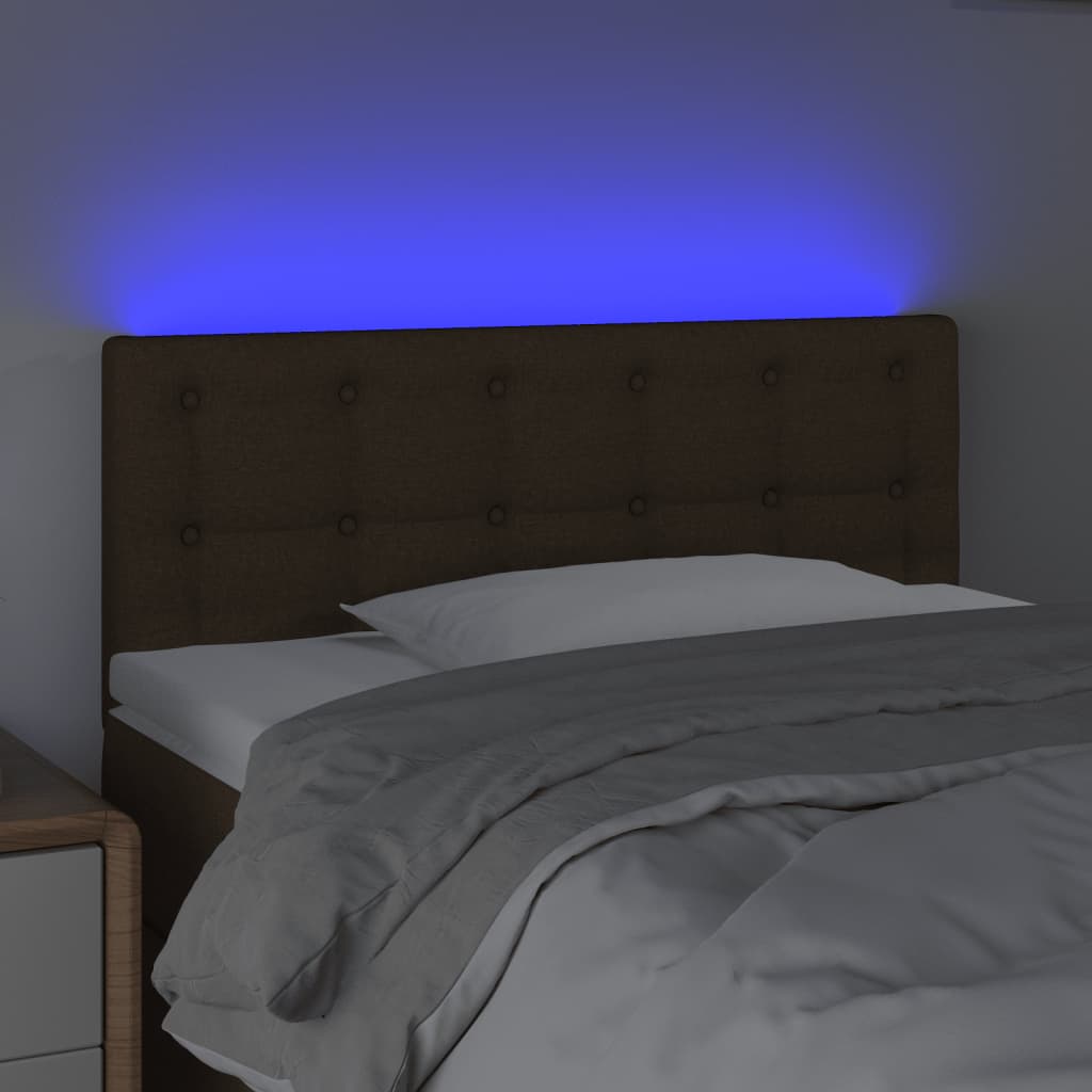 Hoofdbord LED 80x5x78/88 cm stof donkerbruin is nu te koop bij PeponiXL, paradijselijk wonen!