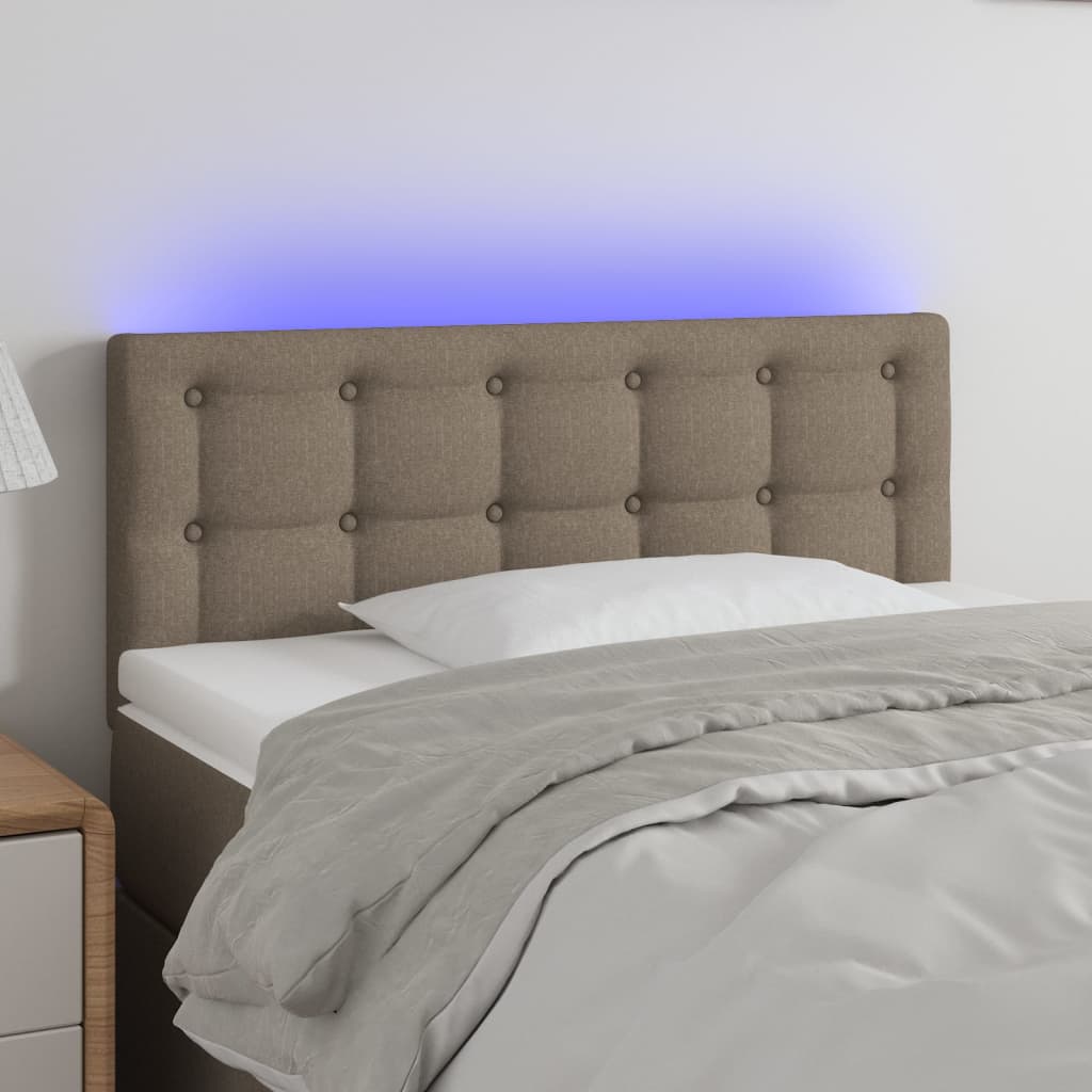 Hoofdbord LED 80x5x78/88 cm stof taupe is nu te koop bij PeponiXL, paradijselijk wonen!