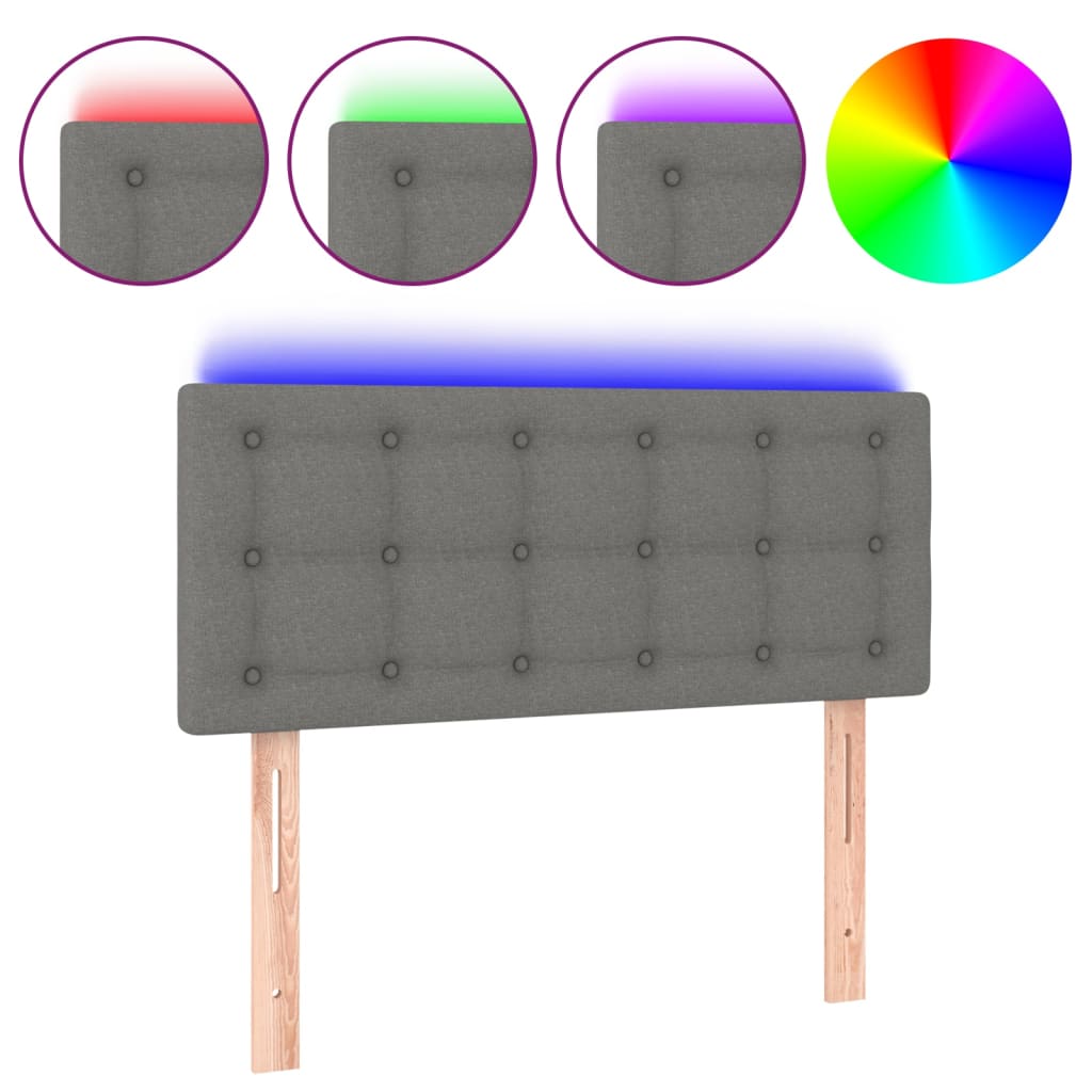 Hoofdbord LED 90x5x78/88 cm stof donkergrijs is nu te koop bij PeponiXL, paradijselijk wonen!