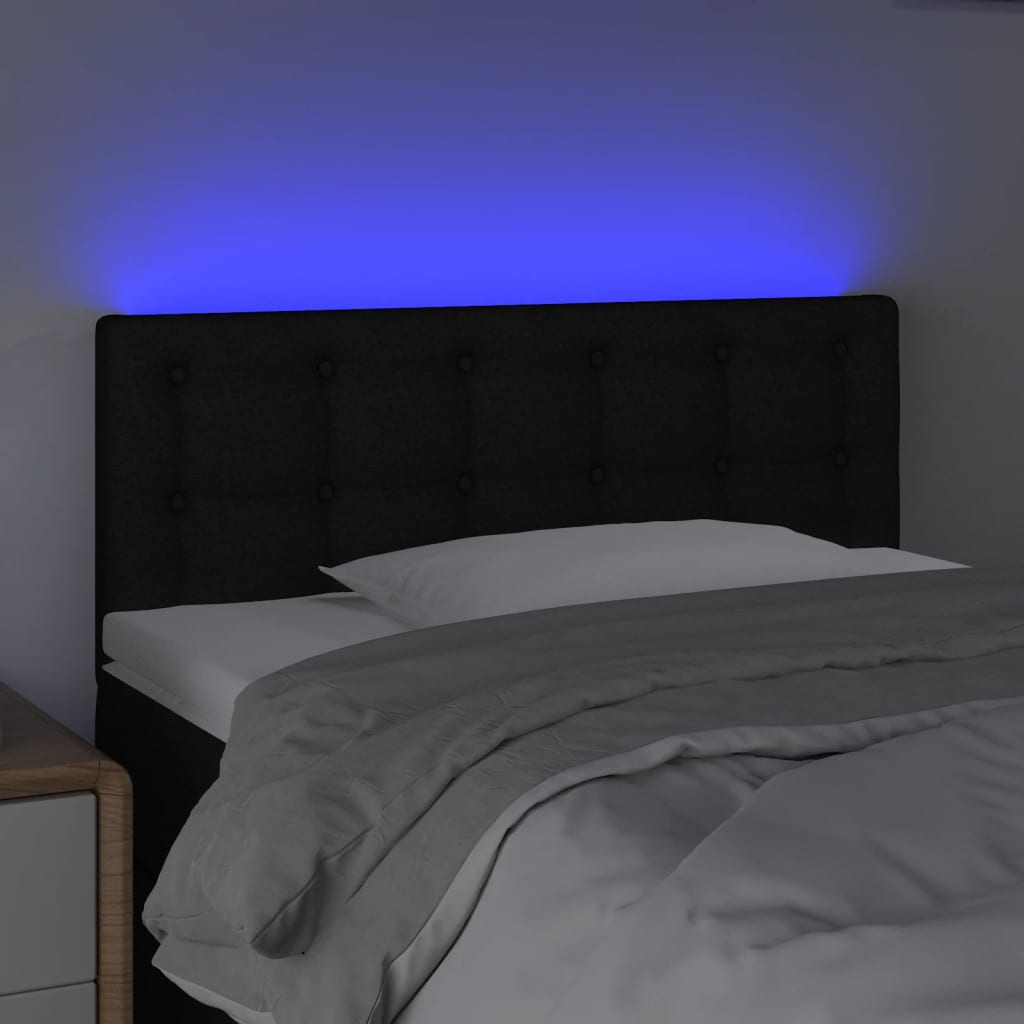 Hoofdbord LED 90x5x78/88 cm stof zwart is nu te koop bij PeponiXL, paradijselijk wonen!