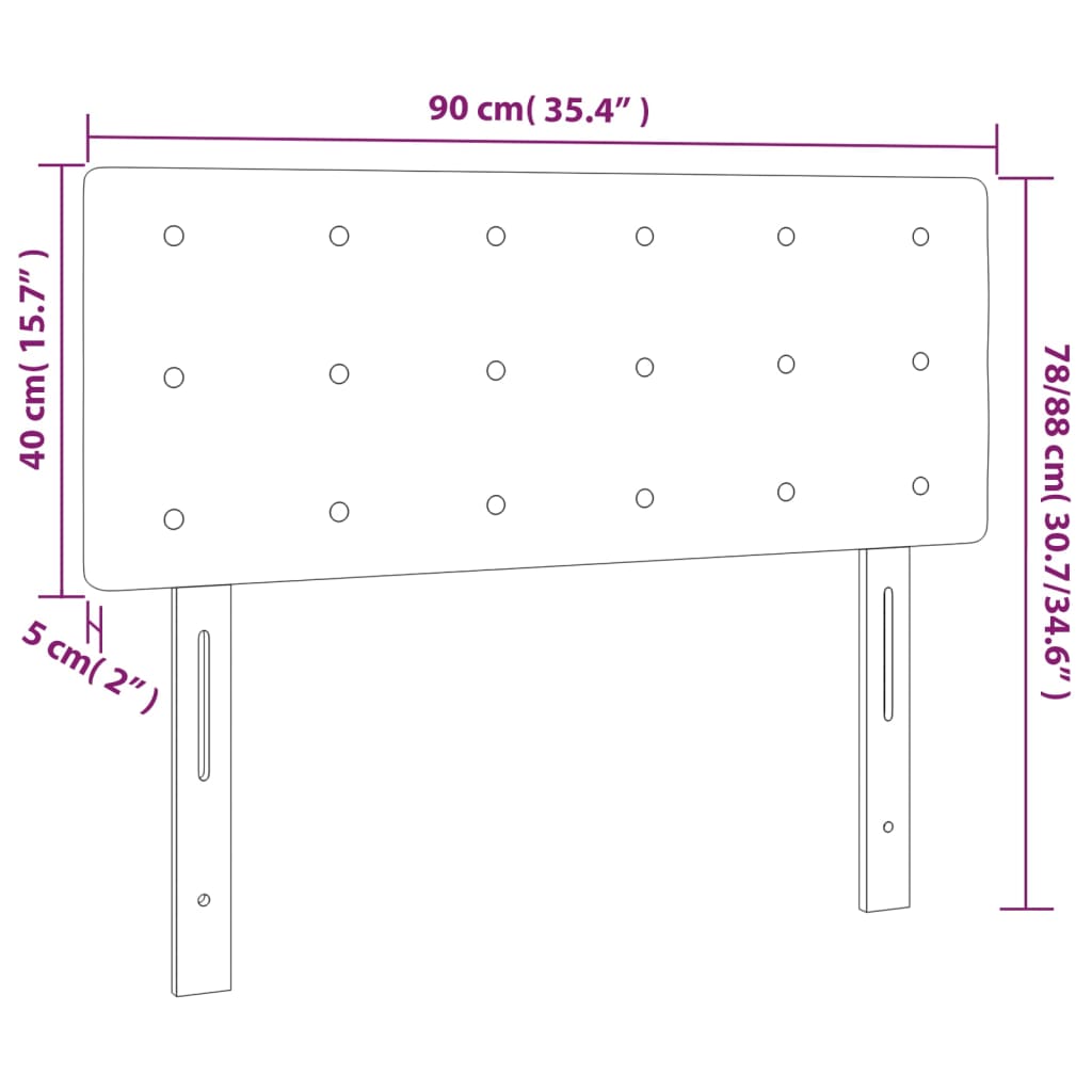 Hoofdbord LED 90x5x78/88 cm stof zwart is nu te koop bij PeponiXL, paradijselijk wonen!