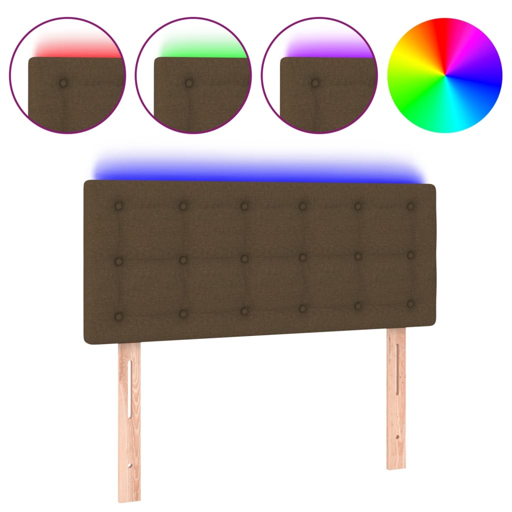 Hoofdbord LED 90x5x78/88 cm stof donkerbruin is nu te koop bij PeponiXL, paradijselijk wonen!