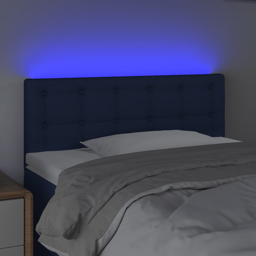 Hoofdbord LED 90x5x78/88 cm stof blauw is nu te koop bij PeponiXL, paradijselijk wonen!