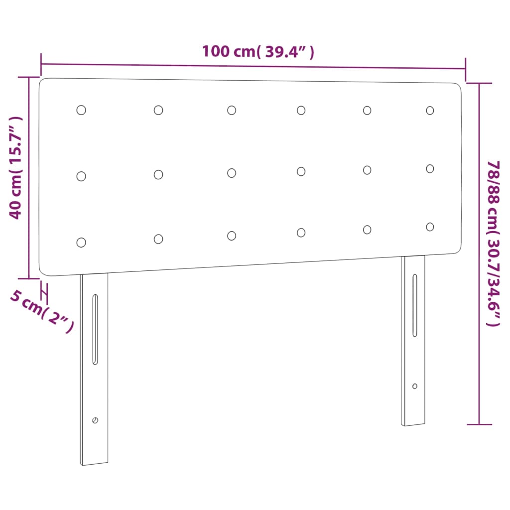 Hoofdbord LED 100x5x78/88 cm stof lichtgrijs is nu te koop bij PeponiXL, paradijselijk wonen!