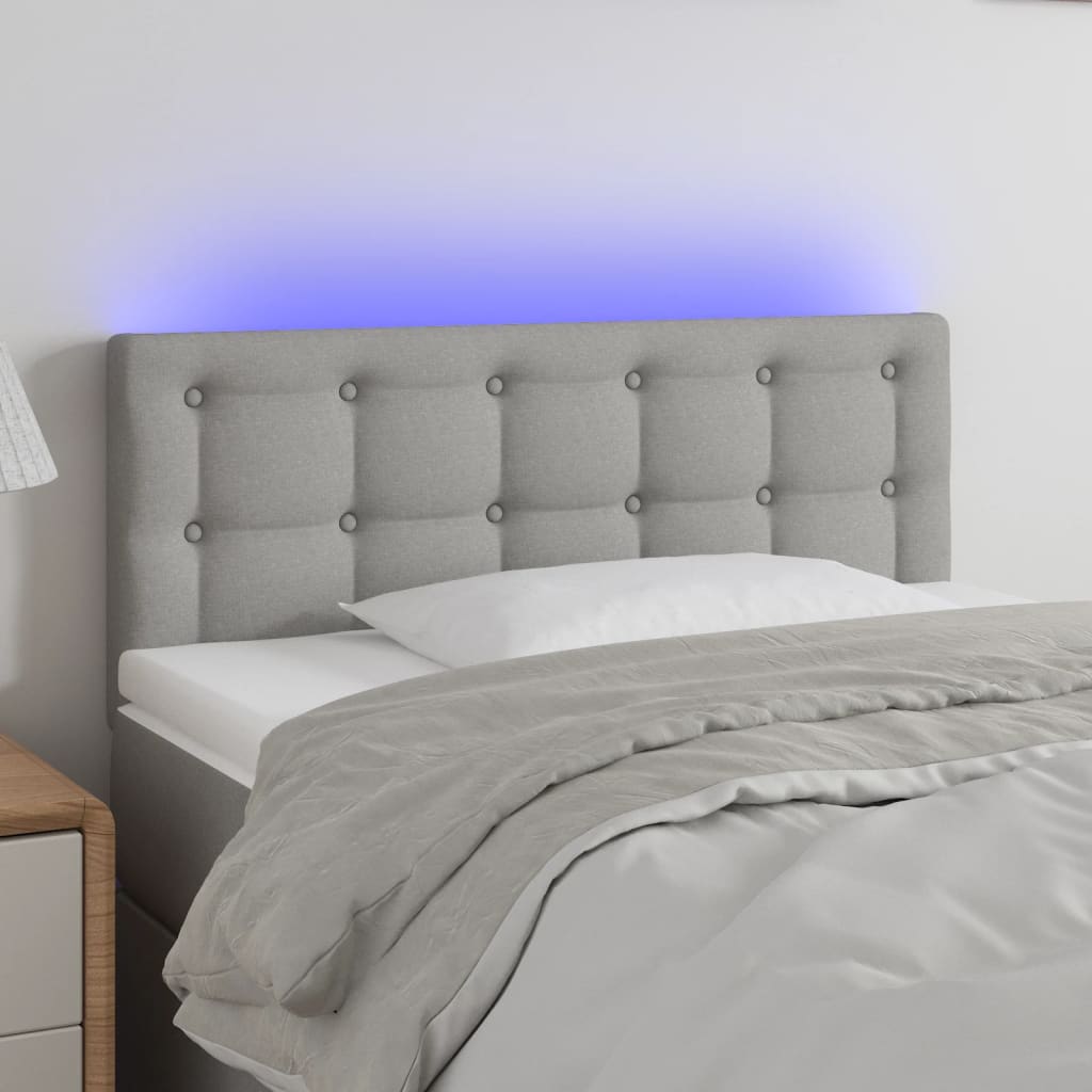 Hoofdbord LED 100x5x78/88 cm stof lichtgrijs is nu te koop bij PeponiXL, paradijselijk wonen!