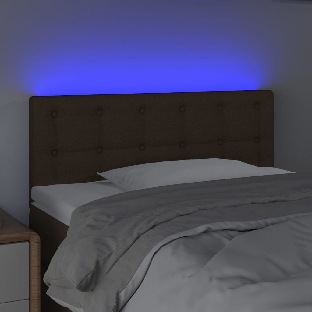 Hoofdbord LED 100x5x78/88 cm stof donkerbruin is nu te koop bij PeponiXL, paradijselijk wonen!