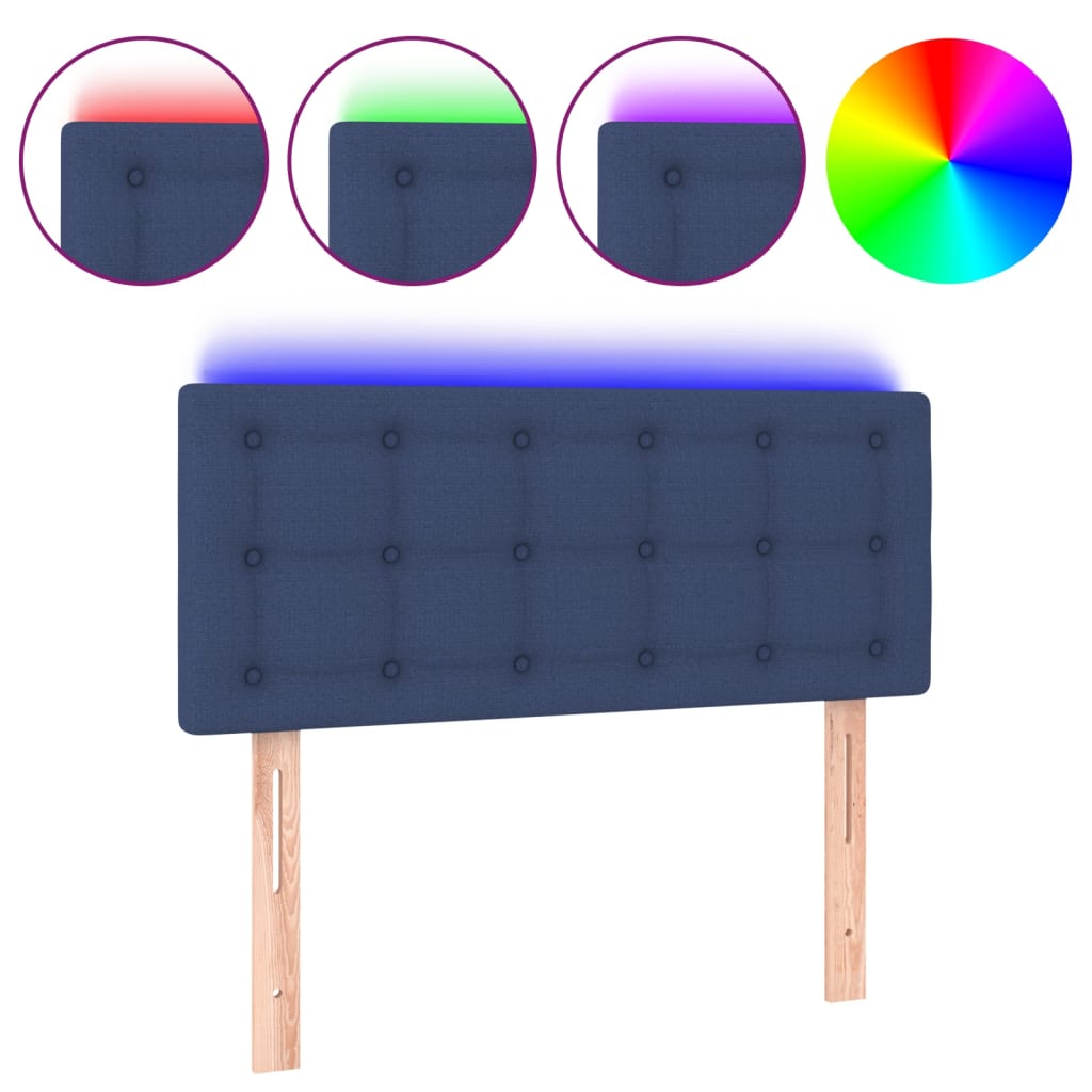 Hoofdbord LED 100x5x78/88 cm stof blauw is nu te koop bij PeponiXL, paradijselijk wonen!