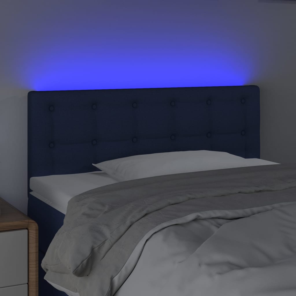 Hoofdbord LED 100x5x78/88 cm stof blauw is nu te koop bij PeponiXL, paradijselijk wonen!