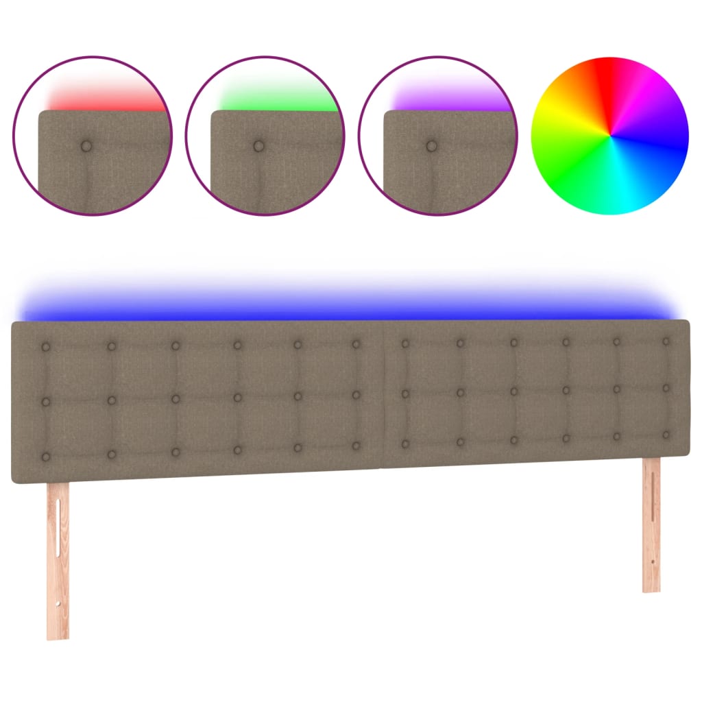 Hoofdbord LED 160x5x78/88 cm stof taupe is nu te koop bij PeponiXL, paradijselijk wonen!