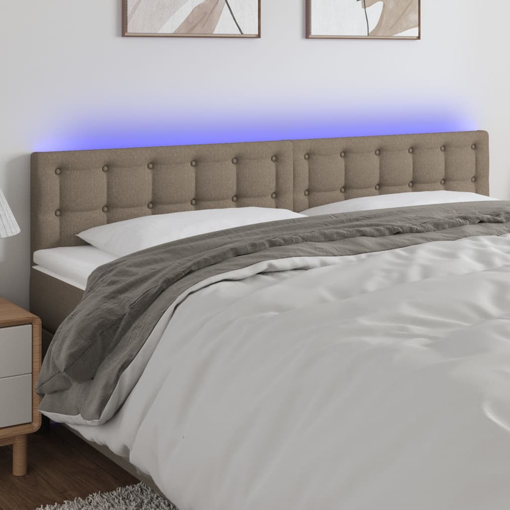 Hoofdbord LED 160x5x78/88 cm stof taupe is nu te koop bij PeponiXL, paradijselijk wonen!