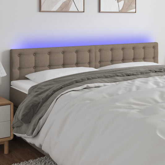 Hoofdbord LED 160x5x78/88 cm stof taupe is nu te koop bij PeponiXL, paradijselijk wonen!