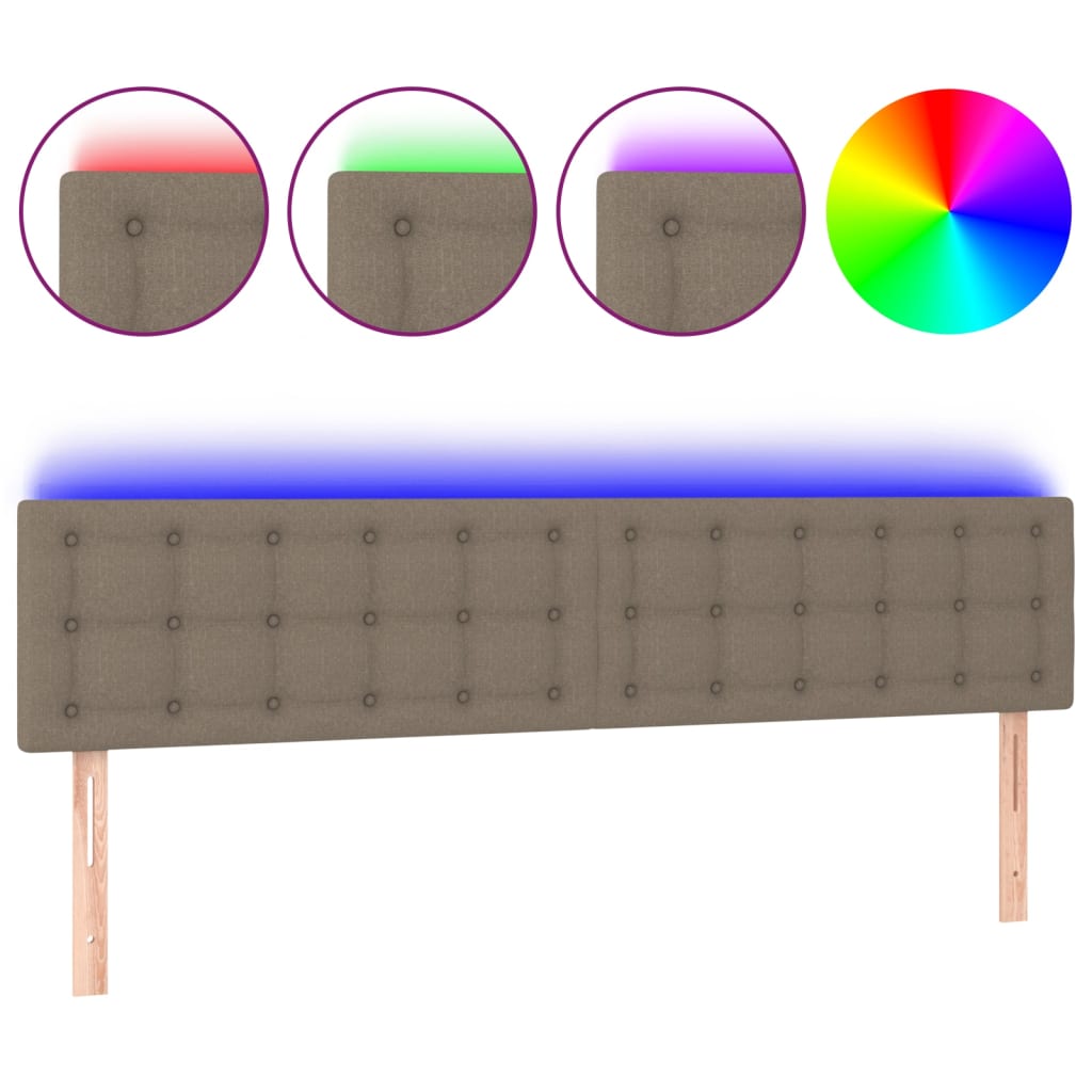Hoofdbord LED 200x5x78/88 cm stof taupe is nu te koop bij PeponiXL, paradijselijk wonen!
