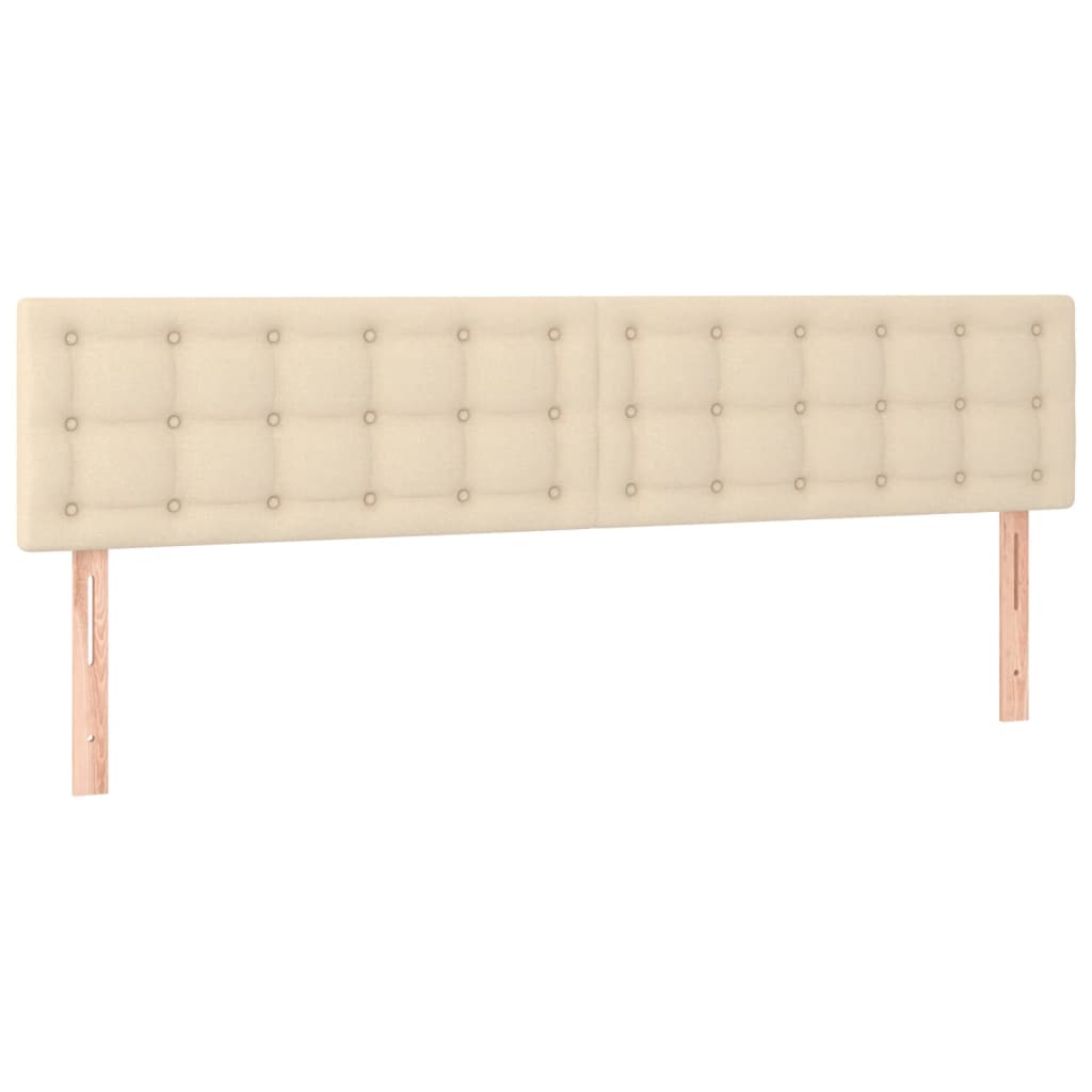 Hoofdbord LED 200x5x78/88 cm stof crèmekleurig is nu te koop bij PeponiXL, paradijselijk wonen!