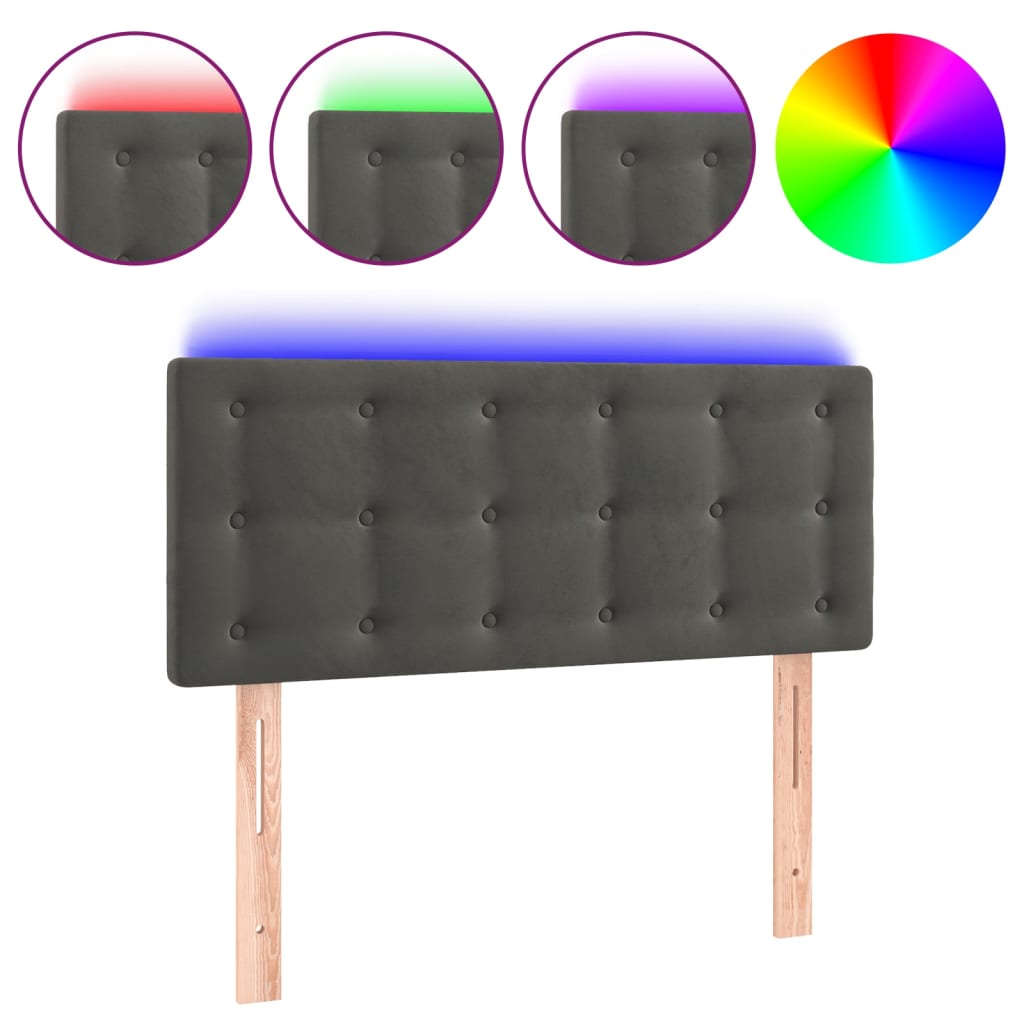 Hoofdbord LED 80x5x78/88 cm fluweel donkergrijs is nu te koop bij PeponiXL, paradijselijk wonen!