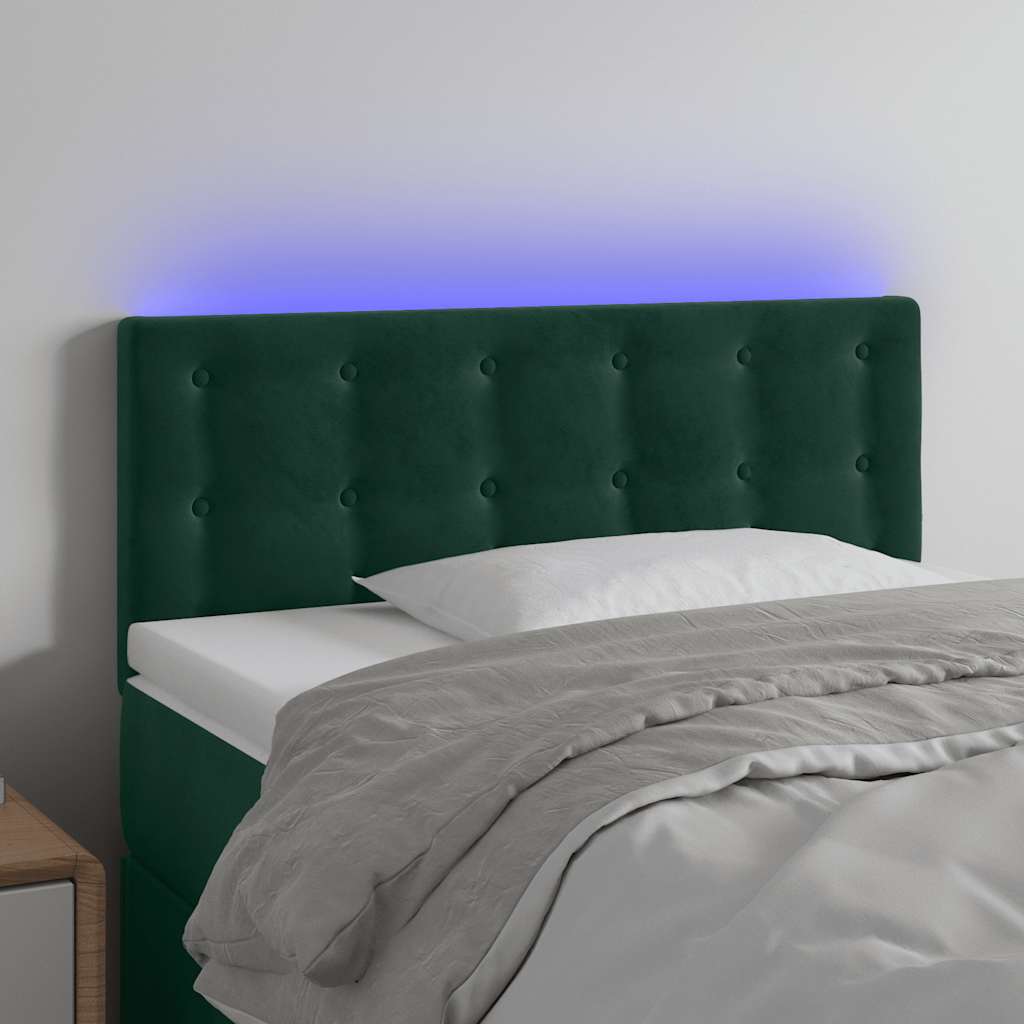 Hoofdbord LED 80x5x78/88 cm fluweel donkergroen is nu te koop bij PeponiXL, paradijselijk wonen!