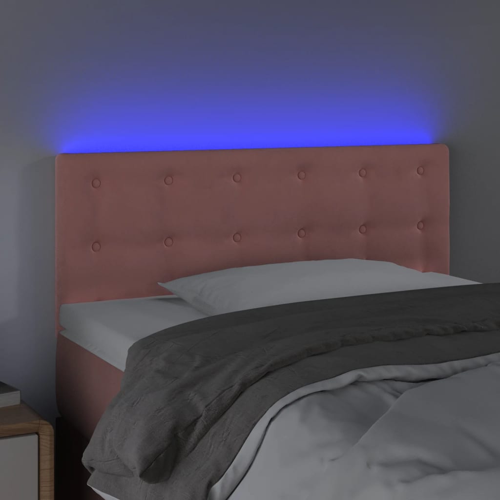 Hoofdbord LED 80x5x78/88 cm fluweel roze is nu te koop bij PeponiXL, paradijselijk wonen!