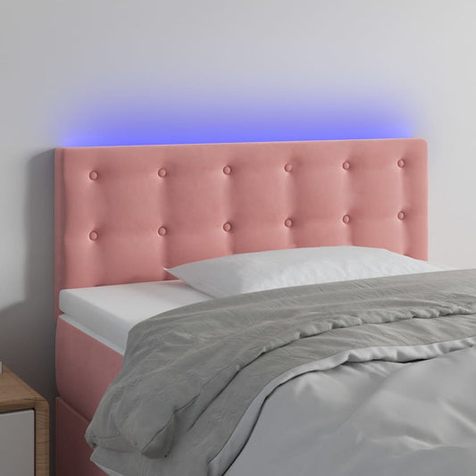 Hoofdbord LED 80x5x78/88 cm fluweel roze is nu te koop bij PeponiXL, paradijselijk wonen!